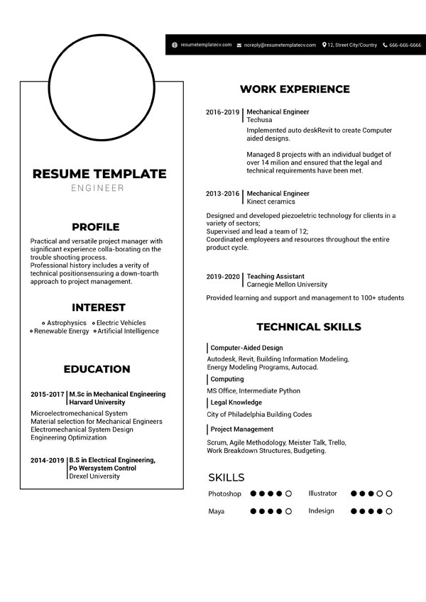 resume template cv