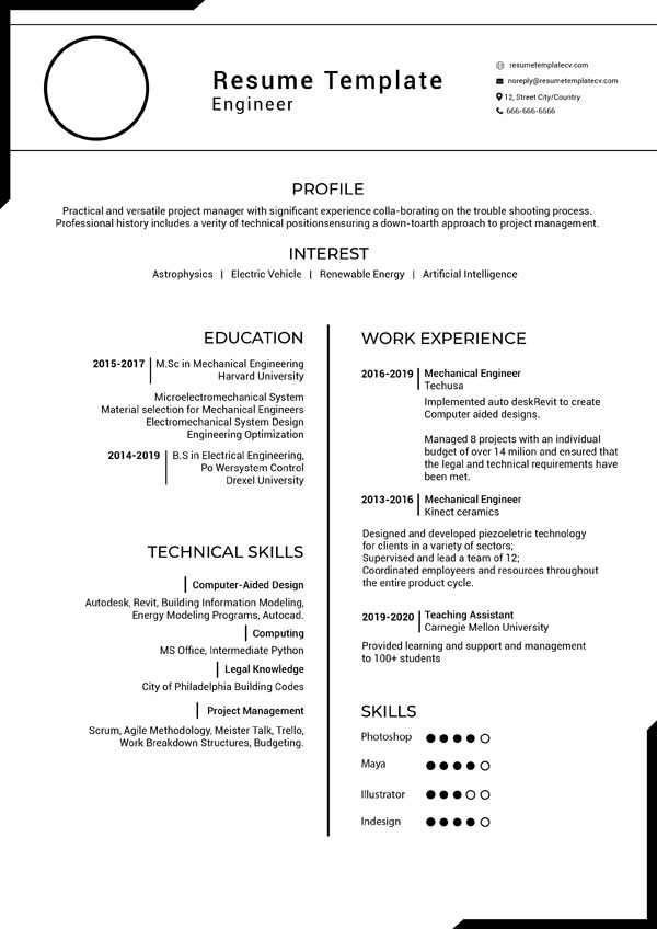 resume template cv