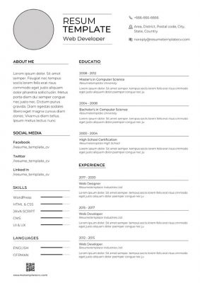 resume template cv