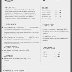 IDBB000101-resume-template-color-1-page-Veterinarian-with_pic